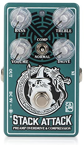 Caline CP-509 Stack Attack Preamp Overdrive & Compressor Pedal True Bypass Aluminiumlegierung Gehäuse