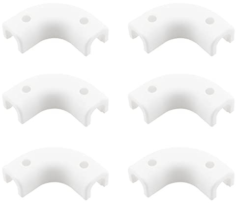 HJGarden 6 piezas de tubo de agua de flujo de curva Clip de fijación de 90 grados Soporte de esquina de codo para tubo de 1/4 pulgadas / 3/8 pulgadas RO Tubing-Blanco