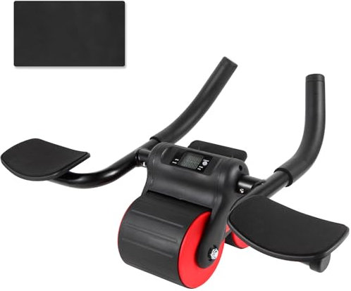 Tansheep Automatischer Rebound-bauchroller Bauchrad mit Verstellbarer Ellbogenstütze und Integriertem Display, Legierter Stahl Ab Roller Bauchtrainer Fitness für Zuhause