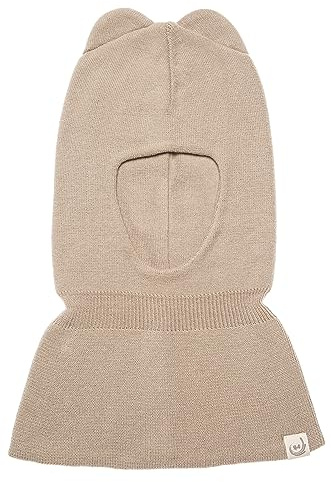 KNITAS Berretto in Cotone per Bambini, Invernale, Caldo, Lavorato a Maglia, per Ragazzi e Ragazze, 1-3 Anni, Berretto a Doppio Strato, Colore Beige, Taglia 44-48 cm