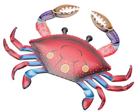 Amosfun 1stk Wanddekoration Mit Krabben -strand-wandkunst Krabbenwanddekorationen. Mediterraner Ornament. Wandskulptur Für Den Außenbereich Das Mittelmeer Eisen 3d Hängende Ornamente
