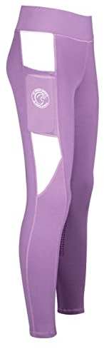 AK Comptec Collants/Leggings/Culottes d'équitation Taille Haute Respirant avec Grip en Silicone AKRS 6059 (4XL, Violet/Blanc)