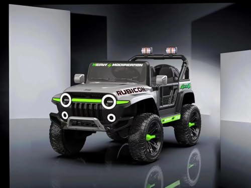 12V Coche electrico para niños,Control Remoto para Padres,Dos Motores de 35 W,Velocidad máxima de 5,2 km/h,Reproductor de música,suspensión en Las 4 Ruedas,Luces LED,cinturón de Seguridad（Gris）