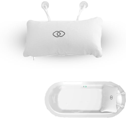 Oreiller De Bain De Spa, Oreiller De Bain Doux Oreiller De Bain Blanc Soutien du Cou Oreiller De Douche Oreiller De Bain Oreiller avec Ventouse pour Salle De Bain Familiale 13.78 * 7.87 Pouces