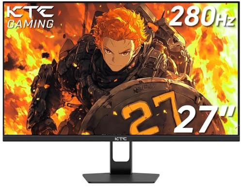 KTC Gaming Monitor 27 Zoll, 280Hz 1ms GTG FHD VA Panel, FreeSync & G-Sync 126% sRGB Blaulicht Reduktion PC Bildschirm, HDR VESA DP 280Hz HDMI 240Hz 144Hz USB H27E22P