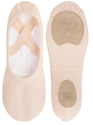 Daydance Cloud Soft 4 Way Elastic Women Ballet Shoes, Women Ballet Slippers for Dance, Gymnastics Light Pink