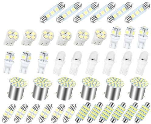 FTVOGUE Kit de Luces LED Interior para Automóvil, 20 o 42 Piezas, Eficiencia Energética, Dimensiones del Paquete 9x6x2-3 cm