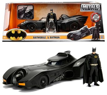 Jada Toys Batman Batmóvil 1989 metálico Escala 1:24 con Figura de Batman, Modelo Coleccionable con Puertas abatibles y Detalles realistas, réplica Oficial de la película para Fans (9398260314R00)