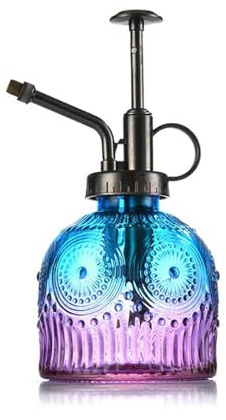 Frasco pulverizador de Vidrio para Plantas, 230 ml, pulverizador para Plantas de Estilo Antiguo con Bomba, regadera de Flores rústica para regar Las Plantas en el balcón (Morado)
