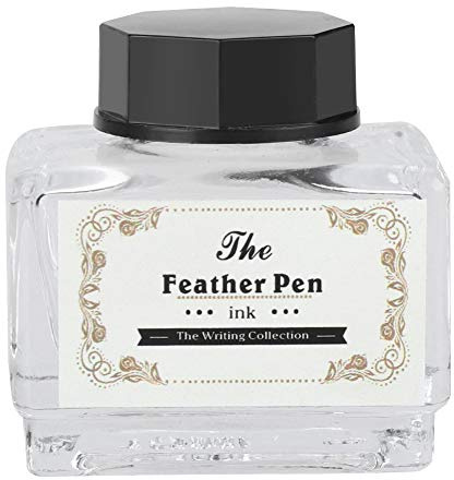 ASHATA Dip Feather Pen Set Smooth Writing Exquisite Customers and Colleagues Black with Ink Bottle (Blue (A))