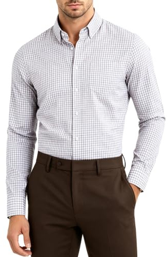 Mauro Kane Camisa Cuadros Hombre Manga Larga Casual Clásica Botones con Bolsillo Camisa Regular Fit