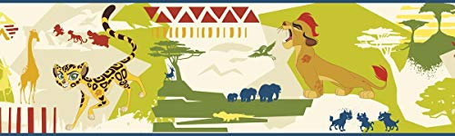 York Wallcoverings Kids III Disney The Lion Guard Scenic Border, Greens