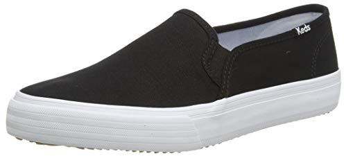 Keds Double Decker Slip on, Sneaker Womens, Black Canvas, 8 Medium
