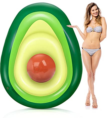 Jojoin Giant Inflatable Avocado Float, Pool Float with Ball Summer Swimming Pool Ring, Raft Lounge, Beach Float Party Toys for Kids Adults