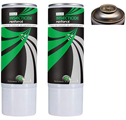 AEROSOL AU PYRETHRE NATUREL RENFORCE 400 ML (2) - Recharge exclusive pour Diffuseur Basic Pro