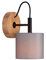Briloner Leuchten - Spotleuchte, Wandspot, Wandleuchte retro, vintage, 1x E14, Metall-Holz inkl. Stoffschirm in grau, 125x178mm (DxA), 2075-014, Schwarz-holz-grau