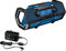 Bosch Professional 18V System Akku Baustellenradio GPB 18V-2 C (Empfang über Bluetooth, FM und AUX, inkl. 1x Netzteil, 1x AUX-Kabel, 1x 3V Lithium-Knopfzellen-Batterie)