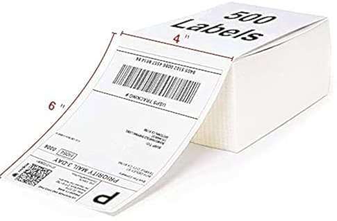 Direct Thermal Labels, Tapsin 4x6 Fanfold Shipping Labels 500 White Thermal BPA Free Permanent Adhesive for Address Mailing Postage USPS UPS FedEx Amazon Ebay