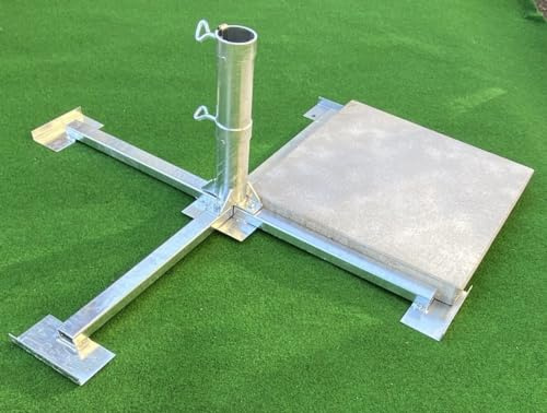 NEU - Schirm PLATTENSTÄNDER PS 60-50 MIT SICHERHEITSHÜLSE - für Grosse SCHIRME mit 60 er STÖCKE - 50er Platten - ohne Platten - FEUERVERZINKTER SONNENSCHIRMHALTER -Made in Baden Württemberg