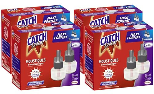 CATCH EXPERT Pack de 4 x 2 Recharges électriques 45 nuits