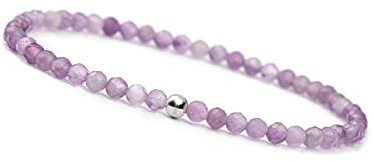 GD GOOD.designs Amethyst Armband Damen mit echten Natursteinen und 925 Silber Perle | Naturstein Armband aus facettierte 4mm Edelstein Perlen | Inkl. Geschenkbeutel