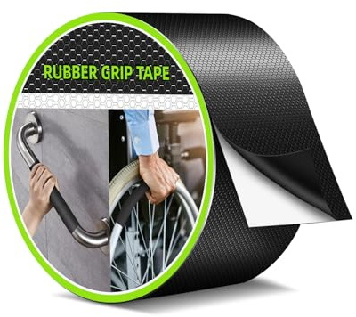 Aobrill Rubber Grip Tape, Non Slip Tape, Enhanced Textured Super Strong Adhesive for Secure Hold & Friction-Ideal for Tools, Gadgets, DIY & More (Black, 2In x 10Ft)