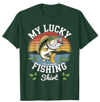 My Lucky Fishing Shirt, Boys Kids Youth | Funny Bass Fishing T-Shirt