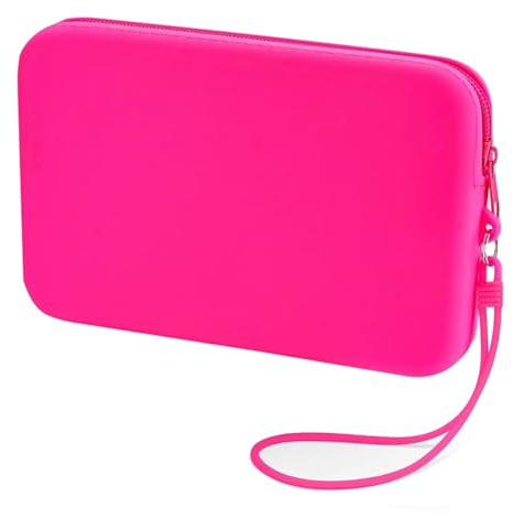 XFSRG Funda Impermeable Móvil Silicona Estuche Monedero con Cremallera Incluye 6 Piezas Florales Playa Accesorios(Rosa)