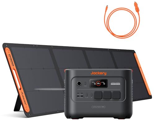 Jackery SG3000 V2 3072Wh Powerstation mit 200W Solarpanel mit DC8020 Kfz-Ladekabel, 3600W Dauerleistung, 2x USB-C PD100W, Kompakte Powerstation für Notstrom, Camping, Wohnmobil & Haushalt