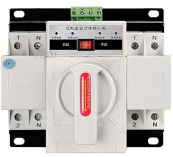 Interruttore di Trasferimento Automatico Interruttore di trasferimento automatico a doppia alimentazione 2P monofase for uso domestico 220V 63A, regolatore di commutazione manuale for il trasferimento