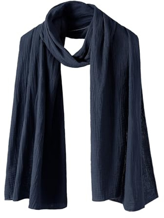 Bbonlinedress Schal Damen Baumwolltuch Halstuch elegant Schals Stola Schultertuch Multifunktionstuch Shawl Musselintuch 190 * 65cm Navy