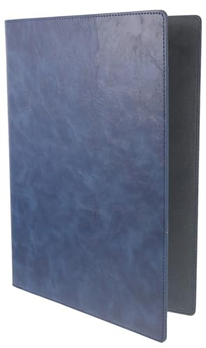 STOBAZA Porte-documents Cuir PU Multifonction pour Bureau Organiseur Fichiers Dossier Rangement Documents Portefeuille Professionnel Résistant et Pratique Bleu Profond