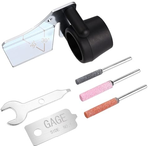 Sinbana Affûteur Chaîne Tronçonneuse 1453 pour Dremel, Ensemble d'Accessoires Outil Rotatif avec Pierres à Affûter et Guide d'angle pour Outils de Jardinage d'Extérieur