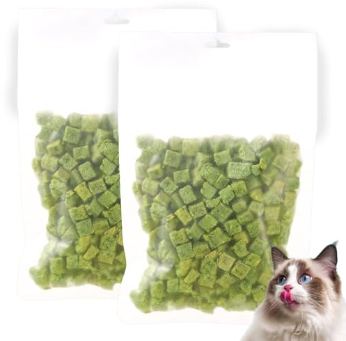 Nimblyne 2 påsar kattgräs snack 120g, frystorkade snacks för katter, kattgräs pinnar, kattgräs färdigodlat för katter för tandvård och för att ta bort hårklumpar