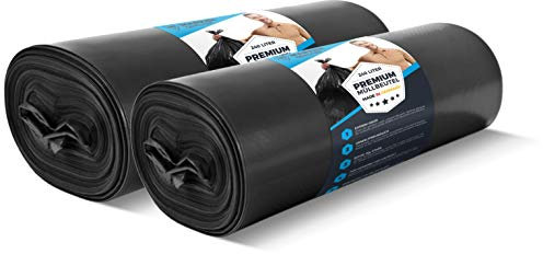 Sacs poubelle - 240 l - 70 μ - Qualité supérieure - XL - Extrêmement résistant à la déchirure - Noir - Pour poubelle - Sacs poubelle (20 sacs - 2 rouleaux)