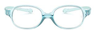 Ray-Ban Junior Kids' RY1587 Oval Prescription Eyeglass Frames, Transparent Light Blue/Demo Lens, 41 mm