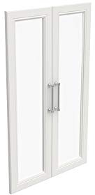 ClosetMaid Modular Storage Pair Set, 2 Glass Pane Doors, Wood Closet Organizer Shaker Style, Add On Accessory for Shelf Units, White, 34.88 H x 21.02 W x 1.81 D