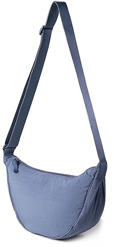 Borsa a Tracolla per Donna - Piccola in Nylon a Mezzaluna Morbida, Casual, Zaino a Tracolla