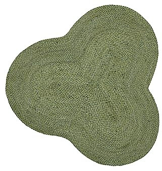 carpetfine Juteteppich Alia Sonderform Grün 60x60 cm handgewebt aus Jute | Moderner Naturteppich Uni im Boho - Style Teppich Oval für Wohnzimmer, Schlafzimmer und Küche