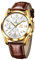 OLEVS Braun Uhren Herren Analog Kleid Großes Weiß Zifferblatt Herrenuhren Lederarmband Vintage Wasserdicht Armbanduhr Herren Chronograph Leuchtend Uhren für Männer mit Datum Geschenke