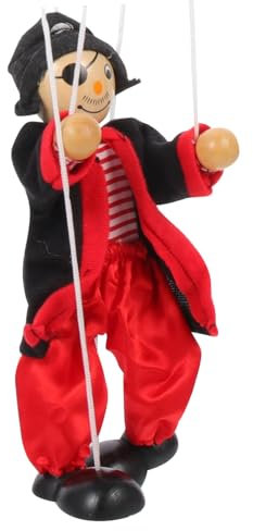 CIYODO Holzmarionettenpuppe Für Kinder Piratenmotiv Aus Holz Und Stoff Stabil Und Langlebig Für Puppentheater Und Kindliche Spiele