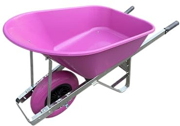 Agri Barrow Wheel Barrow 120 Litre Plastic Wheelbarrow with Puncture Proof Tires, Pink - Ideal for Equestrians, Gardeners, Yard & Garden Maintainers, Farmers, Stable Workers, Allotment Owners