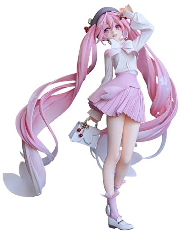 Miku Figura Anime Chica Modelo Rosa Anime Miku Figura de Acción Estatua Adornos de Escritorio Regalos