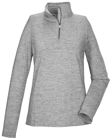 killtec Donna Camicia Funzionale/Camicia in Pile con Collo Alto e Zip KSW 121 Wmn FLX Shrt, Graumelange, 36, 43495-000