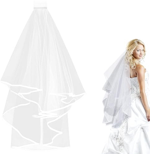 Lubarion Elegant Bride-to-Be Veil with Comb - White Tulle Accessory for Bachelorette Parties, Bridal Showers & Pre-Wedding Events - Lightweight & Stylish