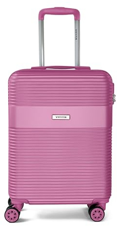 VOYAN Maleta Cabina 55x40x20 Bio, Trolley Rígido ABS Lightweight con Ruedas Dobles 360°, Carcasa Dura Ligera y Cerradura de Seguridad, Equipaje de Mano para Viajes en Avión, Rosa