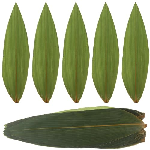NAMOARLY Foglie di Banano Fresche per Decori Sushi e Piatti, 100 Pezzi, Verde, Decorazione Delicata per Ristoranti Giapponesi e Picnic