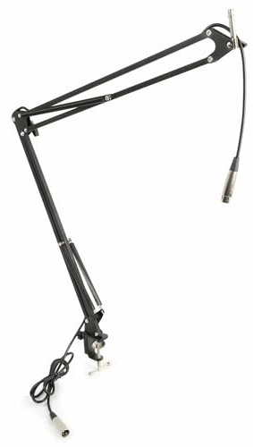 VONYX TS05 Table Mount Microphone Stand Boom Arm with Integrated XLR Cable, Adjustable Scissor Suspension, Desk Clamp, Ideal for Studio Recording, Podcasting & Streaming Setups