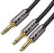 J&D Cable de vuelo de avión para auriculares, 3,5 mm TRS macho a doble 3,5 mm TS macho chapado en oro, carcasa de cobre resistente, 3 pies