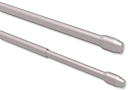 Interdeco Vitragestangen/ausziehbare Scheibenstangen Silber-Grau (2 Stück), 30-50 cm